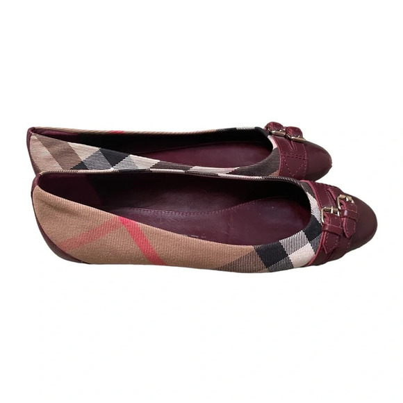 BURBERRY PLAID CLOTH FLATS - Picture 2 of 6